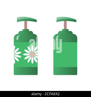 Green soap dispenser in a bottle. Stock Vector