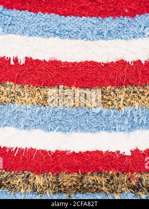 Vertical shot of a colorful striped straw texture Stock Photo