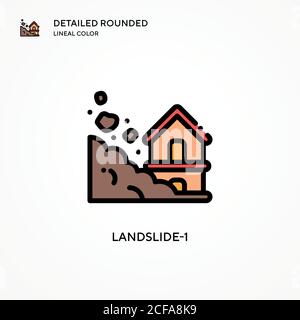 Landslide-1 vector icon. Modern vector illustration concepts. Easy to edit and customize. Stock Vector