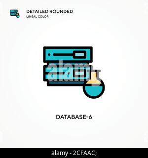 Database-6 vector icon. Modern vector illustration concepts. Easy to edit and customize. Stock Vector