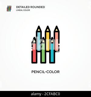 Pencil-color vector icon. Modern vector illustration concepts. Easy to edit and customize. Stock Vector