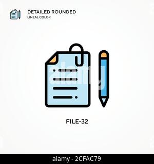 File-32 vector icon. Modern vector illustration concepts. Easy to edit and customize. Stock Vector