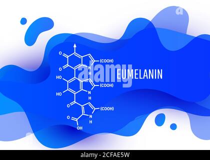 Eumelanin chemical molecule structure on a white background Stock ...