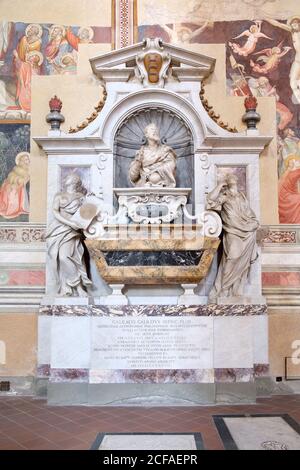 FLORENCE,ITALY - JULY 24,2017 : The tomb of Galileo Galilei at the Basilica of Santa Croce in Florence Stock Photo