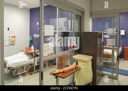 Dummy in simulation room at medical college Stock Photo
