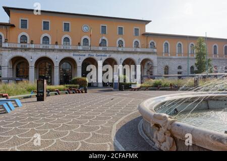 Pisa Centrale railway station, the central station of Pisa, Italy Stock Photo