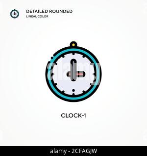 Clock-1 vector icon. Modern vector illustration concepts. Easy to edit and customize. Stock Vector