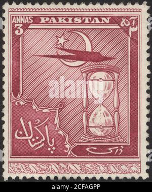 Postage stamps of the Pakistan. Stamp printed in the Pakistan. Stamp printed by Pakistan. Stock Photo