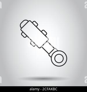 Hydraulic icon in flat style. Cylinder vector illustration on white isolated background. Equipment business concept. Stock Vector
