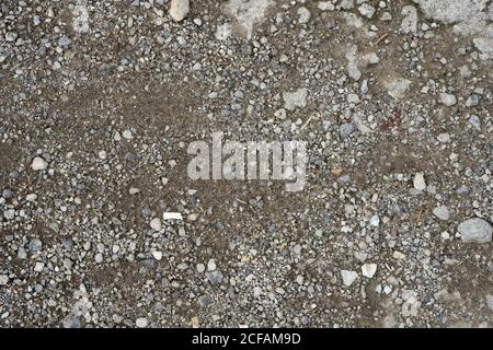 rock gravel mixed with dirt sand texture top view Stock Photo