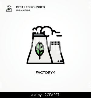 Factory-1 vector icon. Modern vector illustration concepts. Easy to edit and customize. Stock Vector