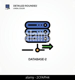 Database-2 vector icon. Modern vector illustration concepts. Easy to edit and customize. Stock Vector