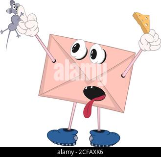 Quirky hand drawn cartoon letter and envelope Vector Image