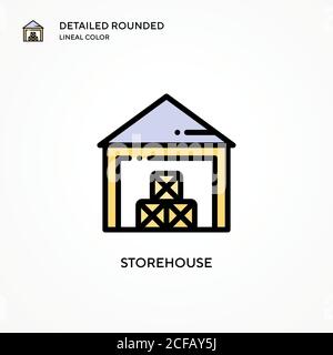 Storehouse vector icon. Modern vector illustration concepts. Easy to edit and customize. Stock Vector