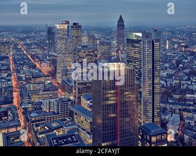 Main Tower, Neue Mainzer Strasse, City of Frankfurt am Main, Hesse, Germany, Hessische Landesbank Stock Photo
