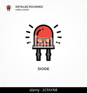 Diode vector icon. Modern vector illustration concepts. Easy to edit and customize. Stock Vector