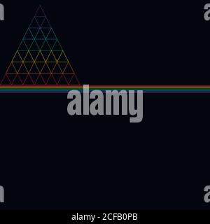 rainbow triangle, consisting of many small triangles, consisting Stock Vector