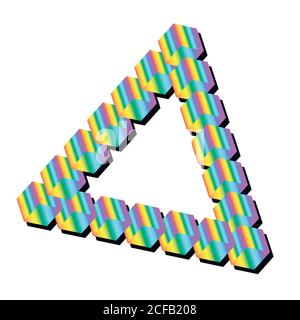 Isometric rainbow triangle isolated Stock Vector