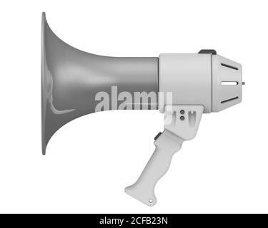 The megaphon. Gray megaphone (electric horn). Isolated. 3D Illustration  Stock Photo - Alamy