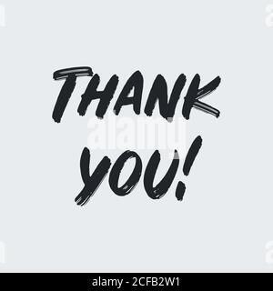 Thank You Hand Lettering. Typography Design Inspiration. Black colored. On a white background. Vector. Stock Vector