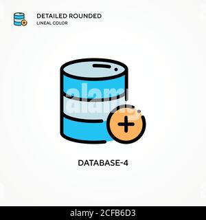 Database-4 vector icon. Modern vector illustration concepts. Easy to edit and customize. Stock Vector