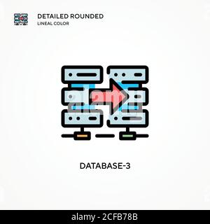 Database-3 vector icon. Modern vector illustration concepts. Easy to edit and customize. Stock Vector