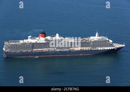 Some of the World's leading Ocean going cruise liners have been moored in Weymouth Bay, near Portland, during the 2020 Covid Pandemic. Stock Photo