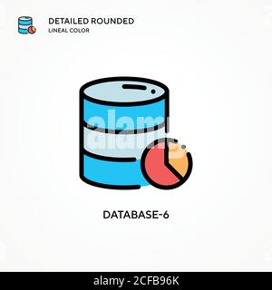 Database-6 vector icon. Modern vector illustration concepts. Easy to edit and customize. Stock Vector