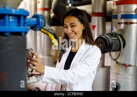 Safety inspector checking piping system Stock Photo