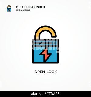 Open-lock vector icon. Modern vector illustration concepts. Easy to edit and customize. Stock Vector