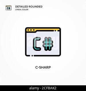 C-sharp vector icon. Modern vector illustration concepts. Easy to edit and customize. Stock Vector