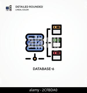 Database-6 vector icon. Modern vector illustration concepts. Easy to edit and customize. Stock Vector
