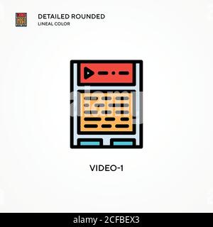 Video-1 vector icon. Modern vector illustration concepts. Easy to edit and customize. Stock Vector
