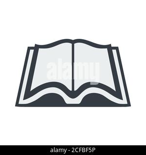Vector open book icon in a flat style isolated on white background. Stock Vector