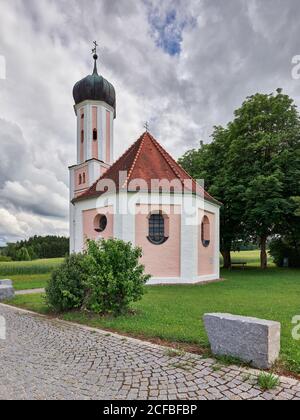 Chapel St. Salvator, St. Salvator, Adelzhausen, Dasing administrative district, Aichach-Friedberg district, Swabia (Bavaria), Free State of Bavaria, Stock Photo
