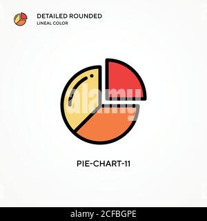 Pie-chart-11 vector icon. Modern vector illustration concepts. Easy to edit and customize. Stock Vector