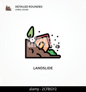 Landslide vector icon. Modern vector illustration concepts. Easy to edit and customize. Stock Vector