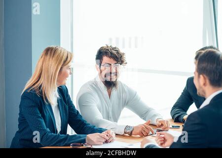Business People Meeting Conference Discussion Corporate Concept Stock Photo