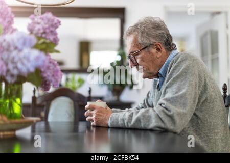 Portrait of senior man looking depressed Stock Photo
