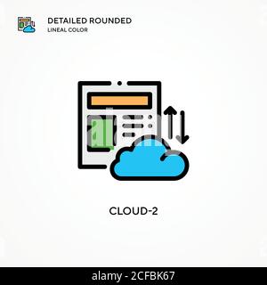 Cloud-2 vector icon. Modern vector illustration concepts. Easy to edit and customize. Stock Vector