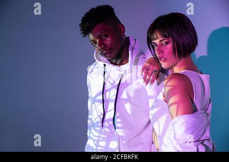 Trendy dancers posing for camera Stock Photo