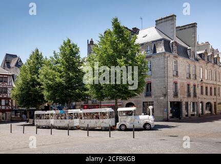 Tourist train in the old town, Quimper France, France Stock Photo