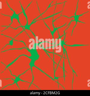 Abstract, bright, blot background hand drawn, green color patter Stock Vector
