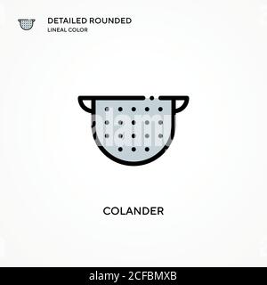 Colander vector icon. Modern vector illustration concepts. Easy to edit and customize. Stock Vector