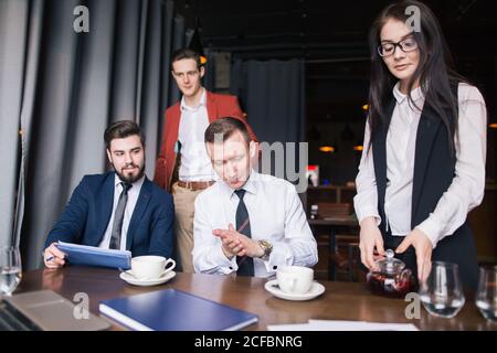Business People Analyzing Statistics Financial Concept Stock Photo