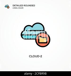 Cloud-2 vector icon. Modern vector illustration concepts. Easy to edit and customize. Stock Vector
