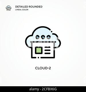 Cloud-2 vector icon. Modern vector illustration concepts. Easy to edit and customize. Stock Vector
