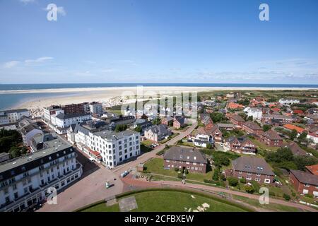 View of North Beach from the new lighthouse, Borkum, East Frisian Islands Stock Photo