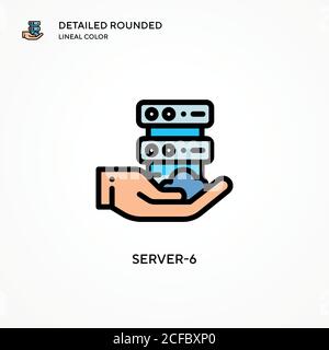 Server-6 vector icon. Modern vector illustration concepts. Easy to edit and customize. Stock Vector