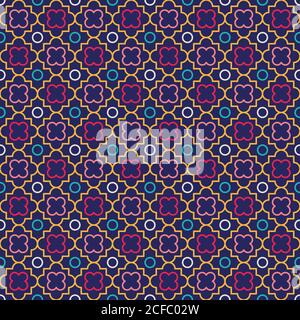 Traditional quatrefoil lattice pattern. Seamless vector background. Stock Vector